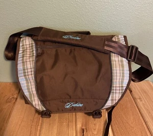 Dakine Messenger Bag Shoulder Strap Laptop Book Travel Brown w/ Green - Picture 1 of 9