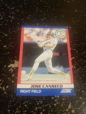Jose Canseco Oakland A's 1991 Score Super Star #1 Baseball Card 