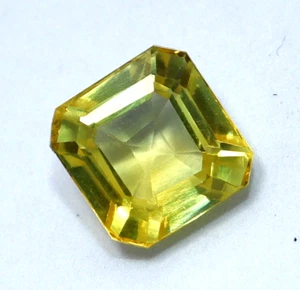 Natural 3.95 Ct Yellow Sapphire Asscher Cut Ceylon Certified Loose Gemstone - Picture 1 of 8