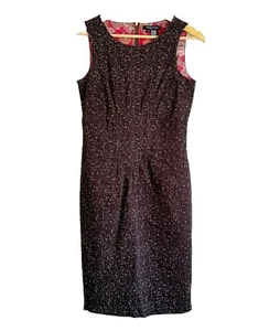 Etcetera Women Tweed Career Dress Size 6 Black Sleeveless Pockets Dark Academia - Picture 1 of 10