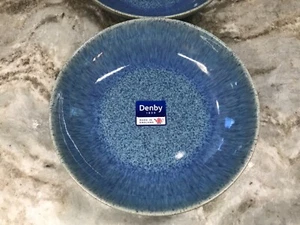 Denby Pasta Bowls Blue Speckled. Set Of 2. Made In England. 8.5 Inch. New. - Picture 1 of 12