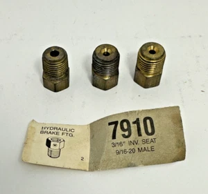 (Lot of 3) Eaton 7910 Hydraulic Brake Fitting 3/16" Inv Seat 9/16-20 Male - Picture 1 of 4