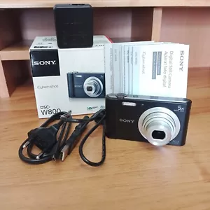 💥 Sony Cyber-shot DSC-W800 20.1 MP Digital Camera Compact Black Open Box Tested - Picture 1 of 16