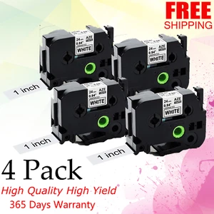 4 PK Compatible Label Tape Black on White for Brother TZe-251 PT530 PT113, PT116 - Picture 1 of 1