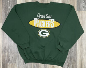 Vintage Green Bay Packers Logo Athletic Miller Time Sweatshirt Size XL