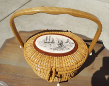 Mint 1970's Vintage Nantucket Lightship Basket by GL Brown / Cross Rip, Jr.
