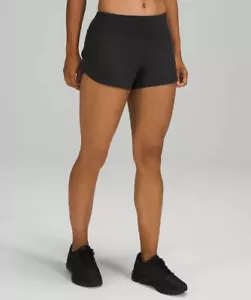Lululemon Women Black Speed Up Mid-Rise Lined Short 4" 2 (AU 6) EUC - Picture 1 of 6