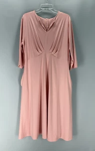 Wedding Party Dress Womens XL 16/18 Pink V-Neck Formal Mother of the Bride NEW - Picture 1 of 12