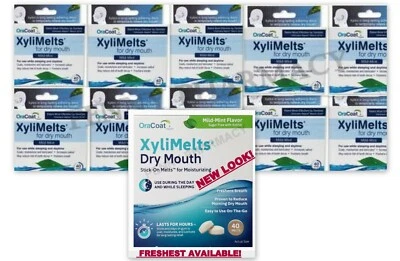Xylimelts Dry Mouth MILD MINT 40ct (10 BOXES) NEW LOOK ^^ - Image 1 of 3
