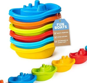 Stackable Toy Boat – 6pcs Educational Water Toys for Toddlers 1-3, Baby Pool E - Picture 1 of 7