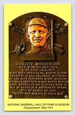 Postcard Baseball Christy Mathewson Pitcher Hall Fame Plaque 1990s Unposted