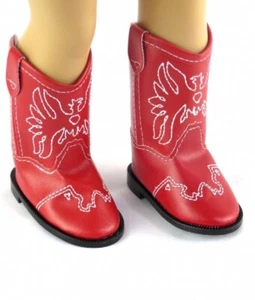 Ropa de muñeca 18"" botas occidentales vaquera roja se adapta a muñecas chicas americanas de 18 - Imagen 1 de 3