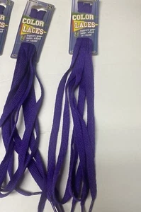 2 Pair Purple Shoe Laces, 54 Inch Flat Athletic Shoe Laces New - Picture 1 of 2
