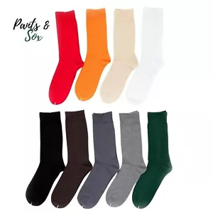 2 Pairs Crew Business Socks Mens Womens Black White Grey Green 2-8 6-11 11-14 - Picture 1 of 19