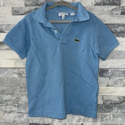 Lacoste Boys Size 6 Sky Blue Polo Shirt Top Light Pullover Great Condition - Image 1 of 4