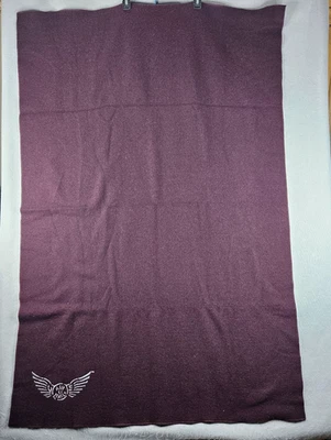 Vintage Woolrich Wool Blanket Made in USA USPS Winged Wheel Embroidered Burgundy - Image 1 of 4