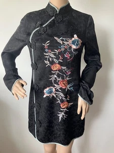 Zara besticktes Tunika Kleid chinesisch orientalisch langarm Gr. S - Bild 1 von 12