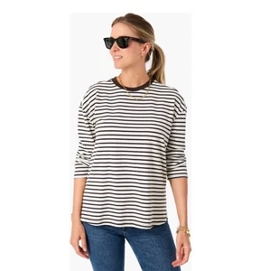 Tuckernuck Pomander Place Mujer’s Talla M Azul Marino Bretón Rayas Punto Popover Camisa - Imagen 1 de 8