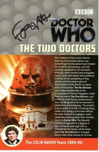 Doctor Who: The Two Doctors DVD Insert Signed by FRAZER HINES - Imagen 1 de 1