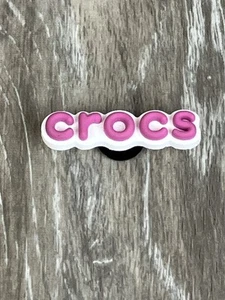 Crocs Charm Logo Spell Out Pink - Picture 1 of 5