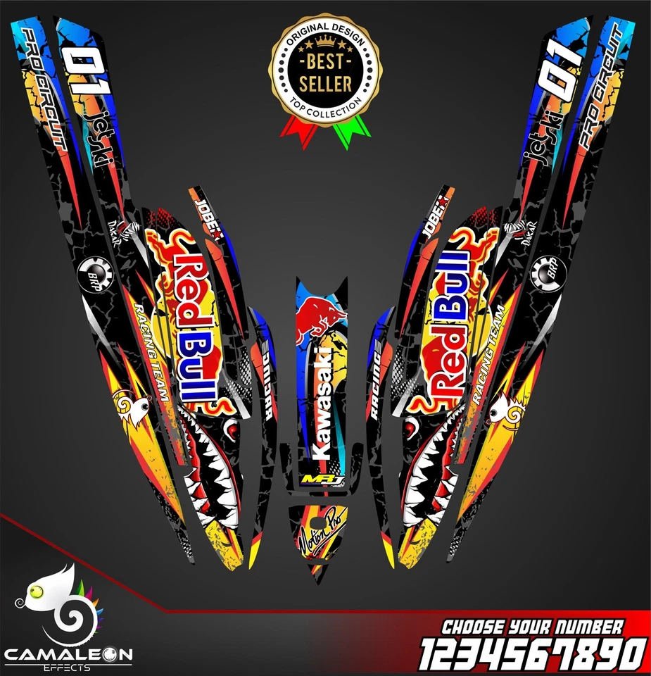 Jet Ski Graphics Kit Decals Wrap For Kawasaki 750 SX 1992-1998 stickers - Image 1 of 1