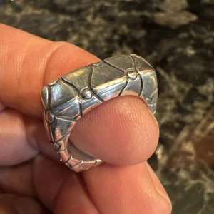Lisa Jenks 925 Sterling Silber Abstrakt Modernist Bio Ring Band Massiv Gr. 6,5 - Bild 1 von 9