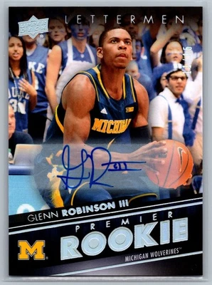 2014-15 Lettermen #60 Glenn Robinson III 密歇根银币签名/15 RC 新秀 — 第 1/2 张图片