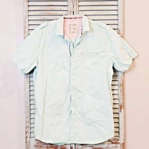 COLOURS by ALEXANDER JULIAN Herren Hemd L Blau Kurzarm Stretch Knopfleiste - Bild 1 von 7