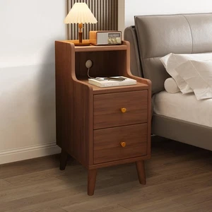 Small Nightstand with Drawers, Narrow Nightstand for Small Spaces, Wooden Nig... - Picture 1 of 7