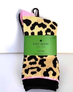 Kate Spade bedruckte Crew-Damensocken Leopard Tier Rosenmuster Damen Einheitsgröße 4-10 - Bild 1 von 2
