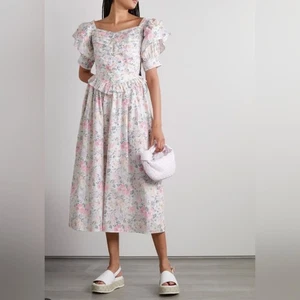 Nuevo con etiquetas Vestido midi de algodón floral Batsheva X Laura Ashley Tuckernuck Eden, talla 2 - Imagen 1 de 6