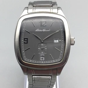 Eddie Bauer Watch Mens Stainless Steel Gray Dial Date SR920SW New Battery 8" - Picture 1 of 12