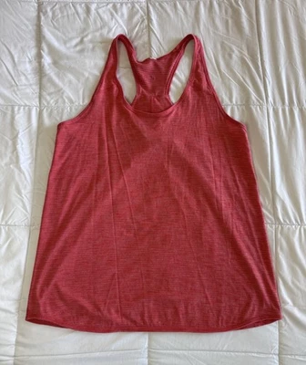 LULULEMON Essential Tank Top Heather Orange Pleated Racerback Size 8 EUC - Image 1 of 4