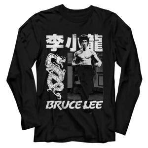 Camiseta de manga larga para hombre Bruce Lee leyenda de artes marciales dragón escritura china - Imagen 1 de 5