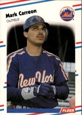1988 Fleer #129 Mark Carreon New York Mets Rookie - Image 1 of 2