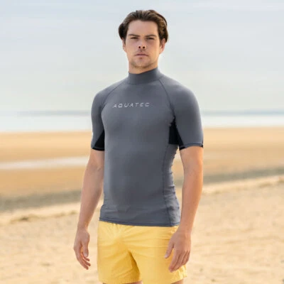 AQUATEC Men’s Rash Vests [XS-XXL] | SHORT/LONG SLEEVE | UV Protection (UPF 50+) - Image 1 of 4