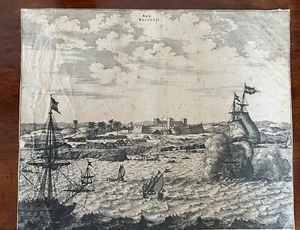 Antiguo grabado en placa de cobre de pub Nassau (Arx Nassovii) por J Van Meurs, 1671 - Imagen 1 de 10