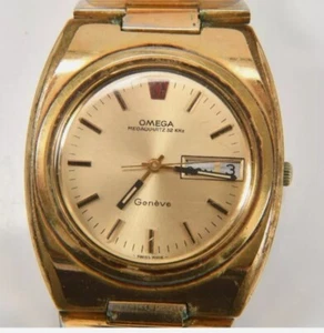 Omega Megaquartz 32 Khz 39mm Quartz Steel Wrist Watch Faulty - Imagen 1 de 11