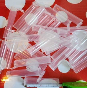 30 Clear Pop-top Bead Tubes 70mm 2.75" New - Picture 1 of 1
