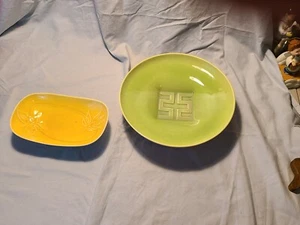 1 yellow Pasadena California Bowl and 1 Green Bowl ! - Picture 1 of 3