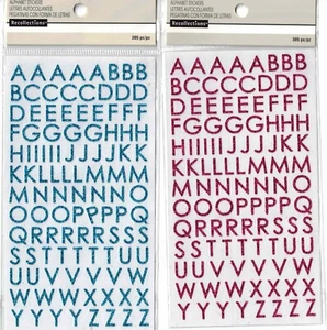 Alphabet ABC Upper Lower Case Pink Blue Glittery 2 Packs Scrapbook Stickers - Picture 1 of 2