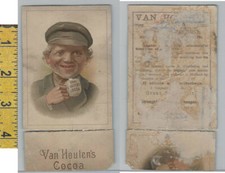 Victorian Card, 1890's, Van Houten's Cocoa, man With Hat