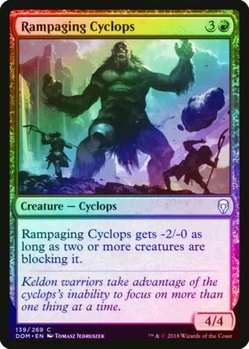 Rampaging Cyclops FOIL Dominaria NM Red Common MAGIC GATHERING CARD NM - Image 1 of 1