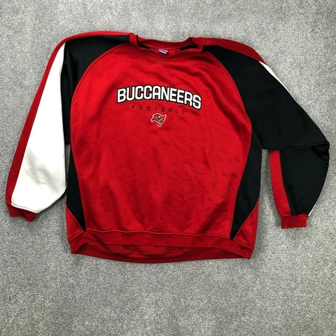 Vintage Tampa Bay Buccaneers Sweatshirt Men XXL 2XL Red Black Crew Sweater Adult Cover