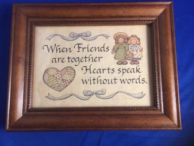 1993 Babbling Brook When Friends Are Together corações falam sem palavras - moldura de madeira - Imagem 1 de 4