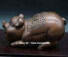 14 cm cuivre rouge bronze zodiaque chinois fengshui richesse animale cochon sculpture porc