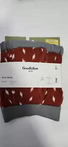 Large Goodfellow & Co Men's Boxer Briefs - Burgundy Dotted - Picture 1 of 3