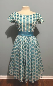 Vintage 50s 60s Polka Dot Dress - Picture 1 of 7