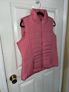 New York & Company Haute Pink Puffer Vest Womens Medium Full Zip NY&Co - Picture 1 of 5