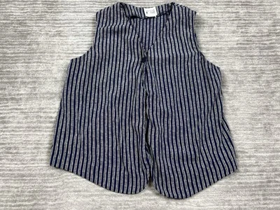 Chaleco de Colección Leslie Fay Top Mujer Pequeño Medio Azul Sin Mangas Botón Frontal Foto 1 de 4